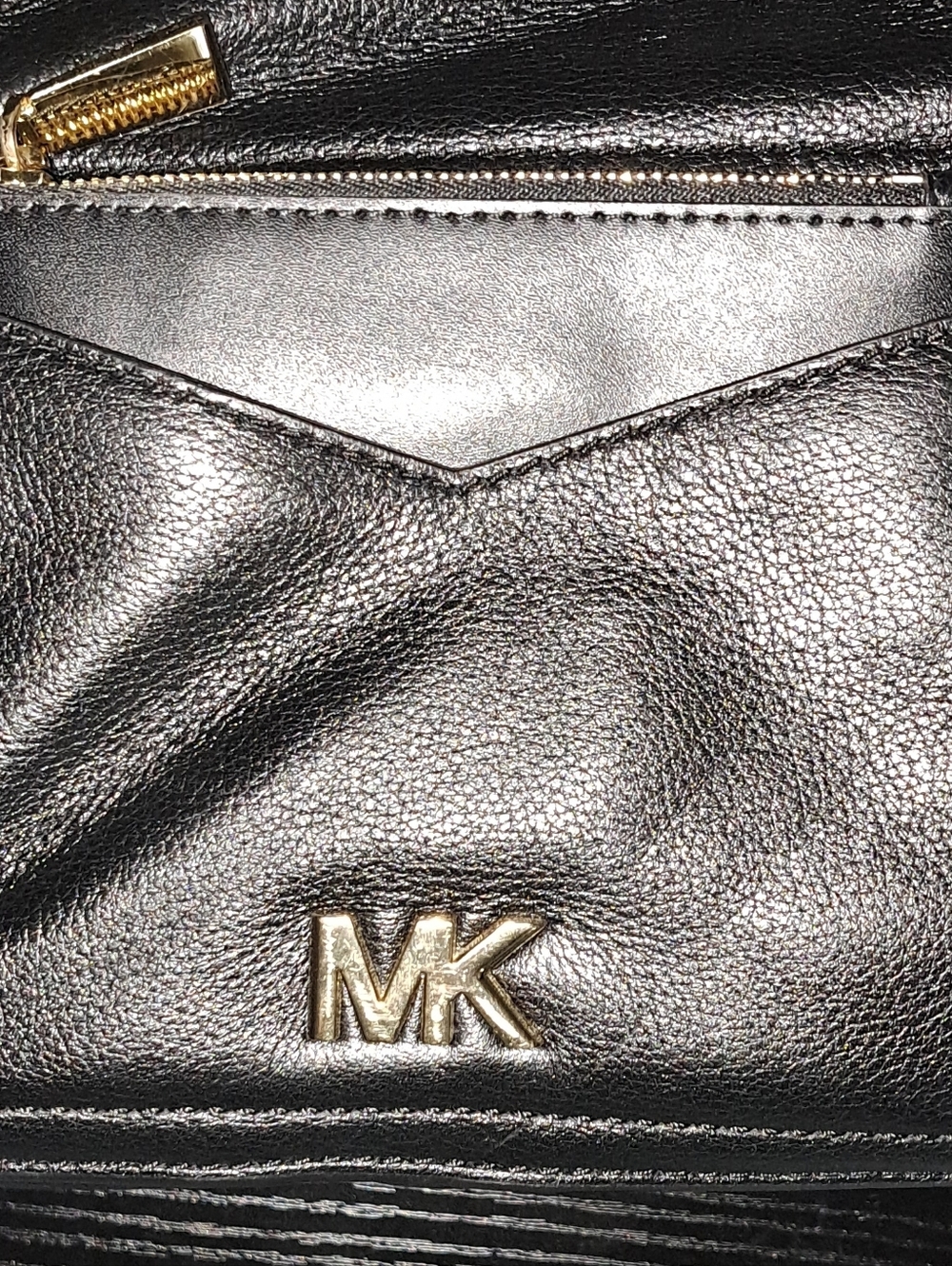 Michael Kors Black Leather Mini Backpack with Gold Accents - Picture 9 of 10